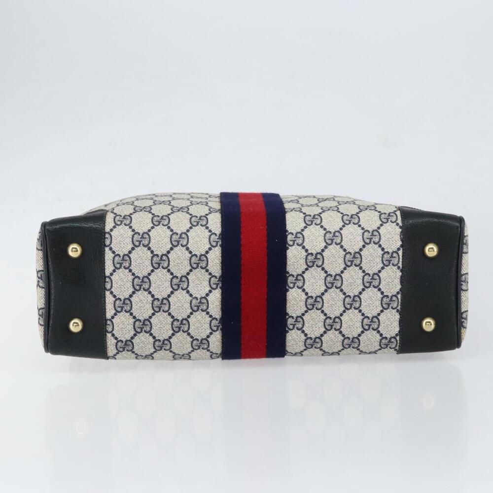 GUCCI GG Supreme Sherry Line Hand Bag PVC Navy Red 378 002 4466 Auth ep12166 - Picture 5 of 16